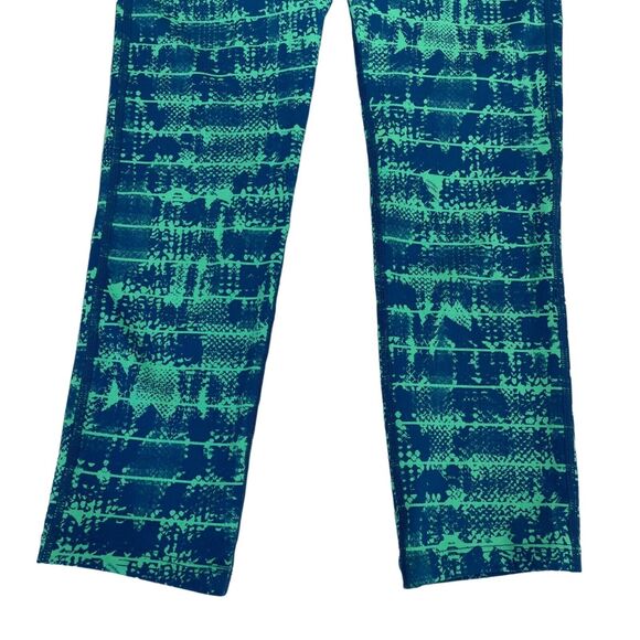 Nike Dri Fit Blue & Green Abstract Printed Crop Pull On Legging Womens XS - Picture 2 of 6